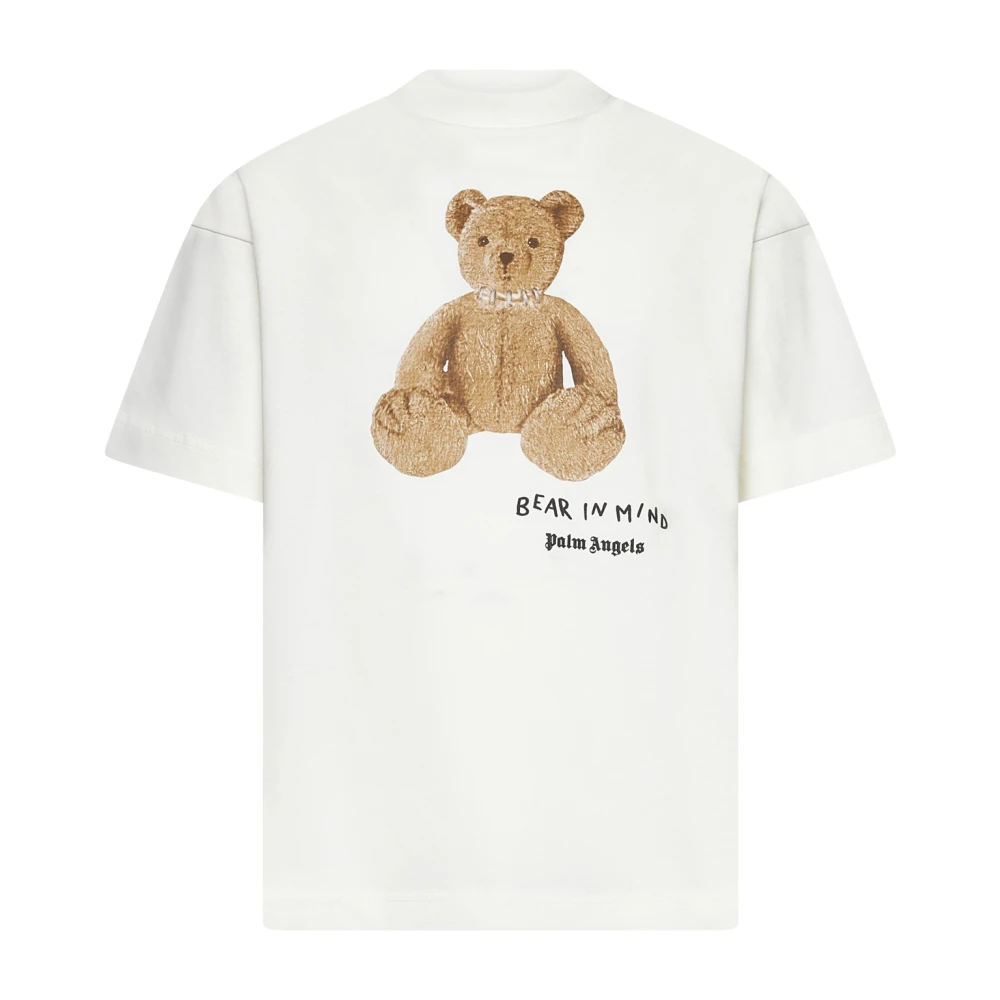 Palm Angels Beer Grafische Print Crew Neck T-shirt Beige Heren