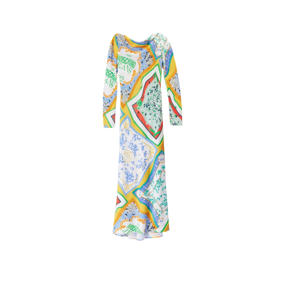 Moschino Lange Sjaalprint Jurk Multicolor Dames