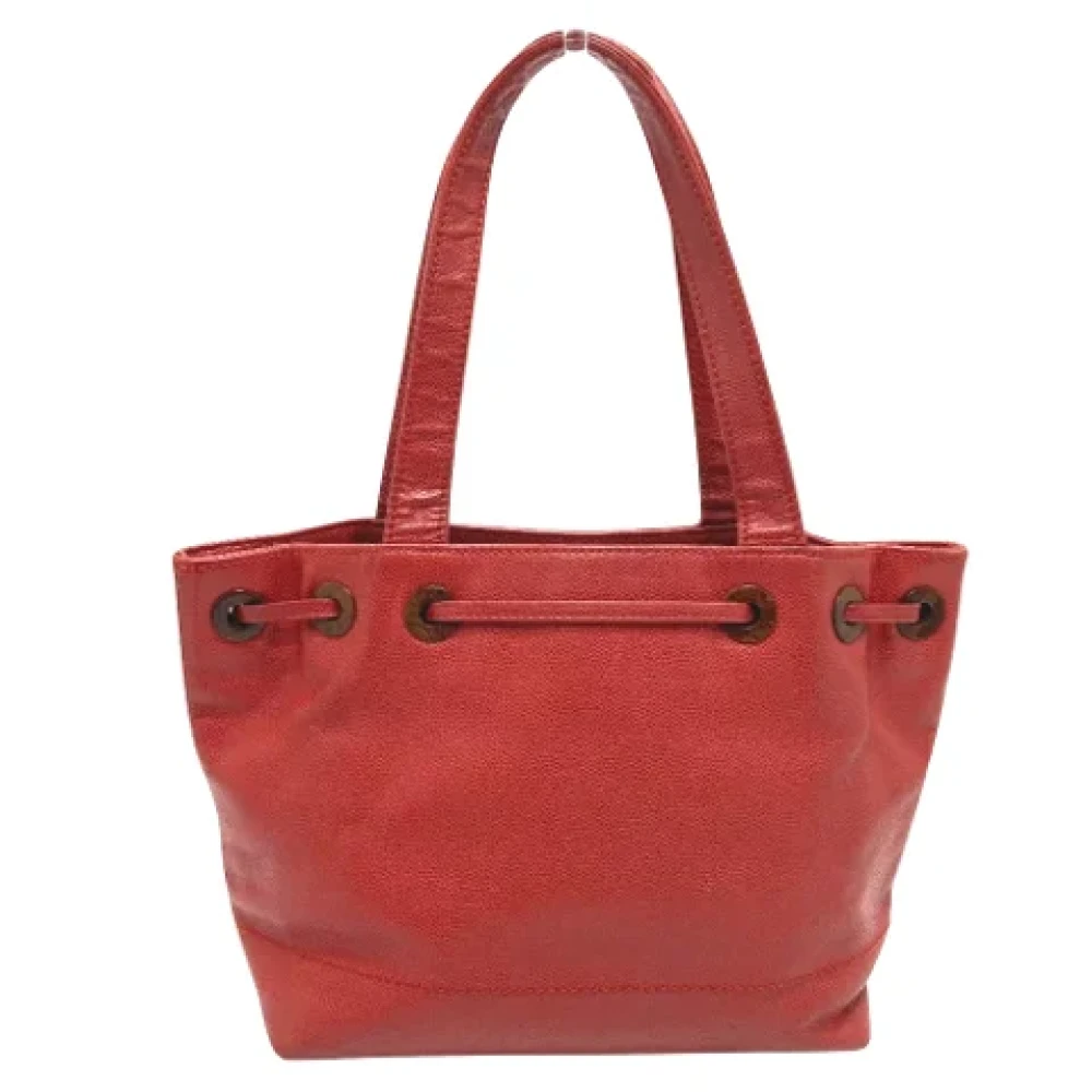 Chanel Vintage Pre-owned Leather totes Red Dames