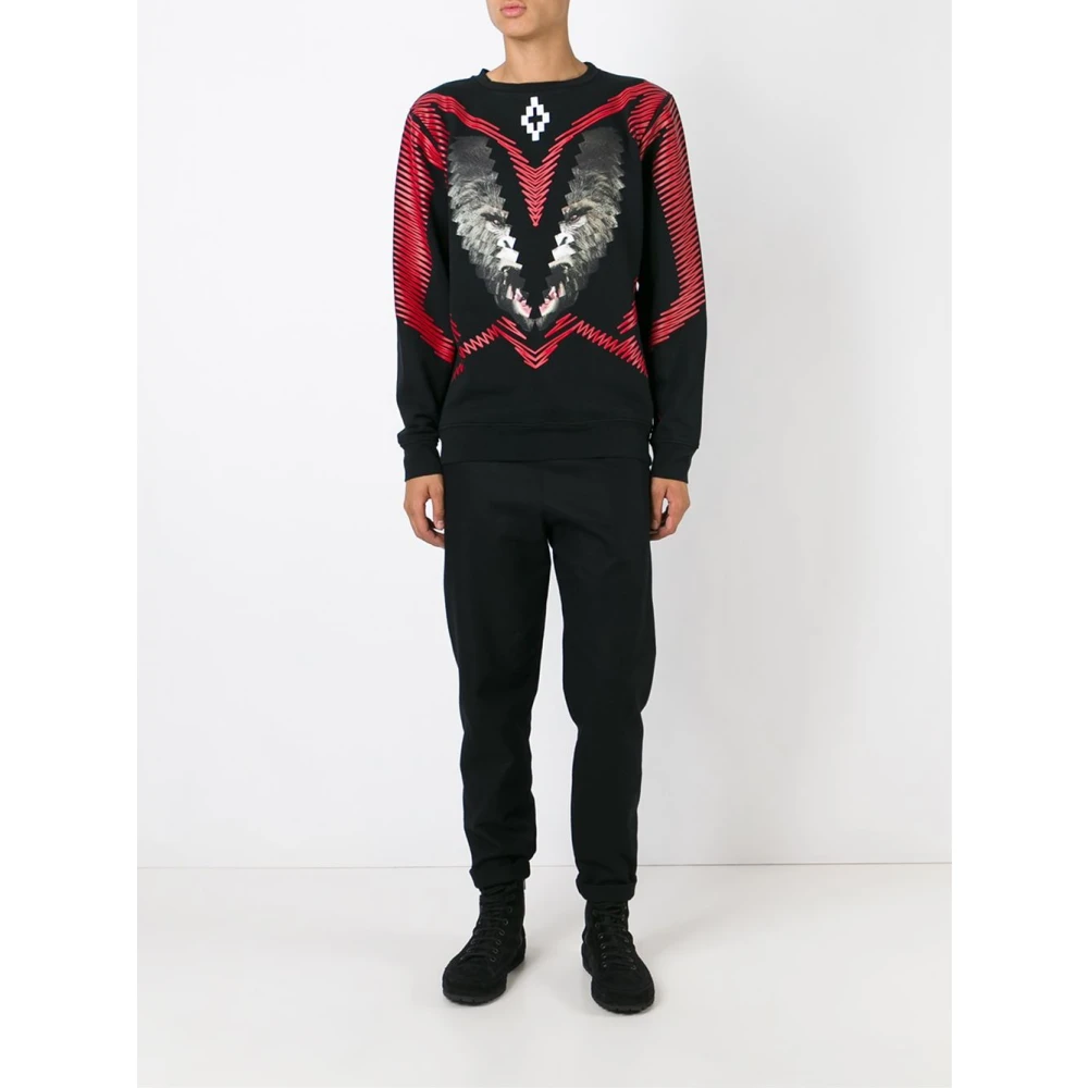 Marcelo Burlon Zwarte Losalcerescrew Stijlvolle Crewneck Sweater Black Heren