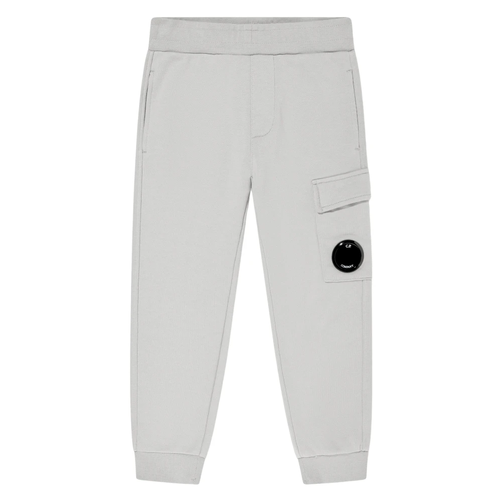 C.p. Company Boys Gray Sweatpants, 8 Y, Cargo Lens Joggers