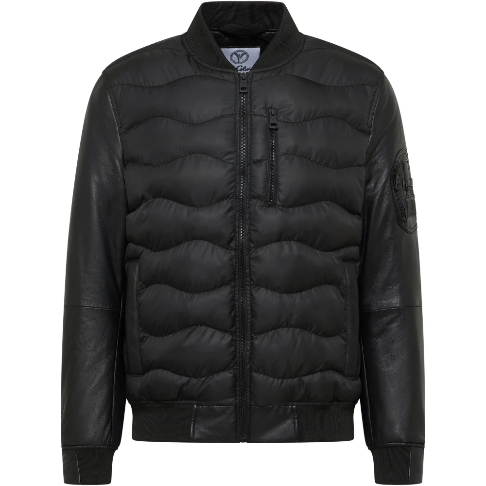 Carlo Colucci Men's Black Leather Jackets, 3XL, Biker Leather Jacket