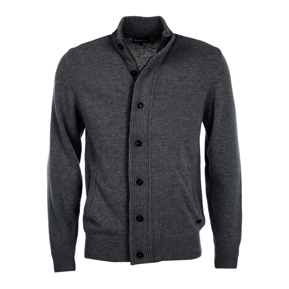 Barbour Zip And Button Knit Jumper Grey - Male - Cardigans - Gray - 2XL - Knitwear