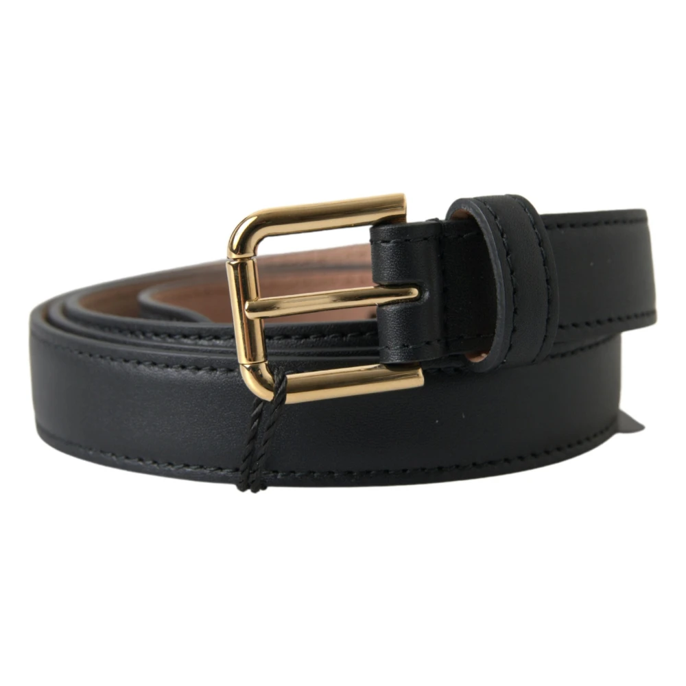Dolce & Gabbana Italiaanse leren riem met metalen gesp Black Heren