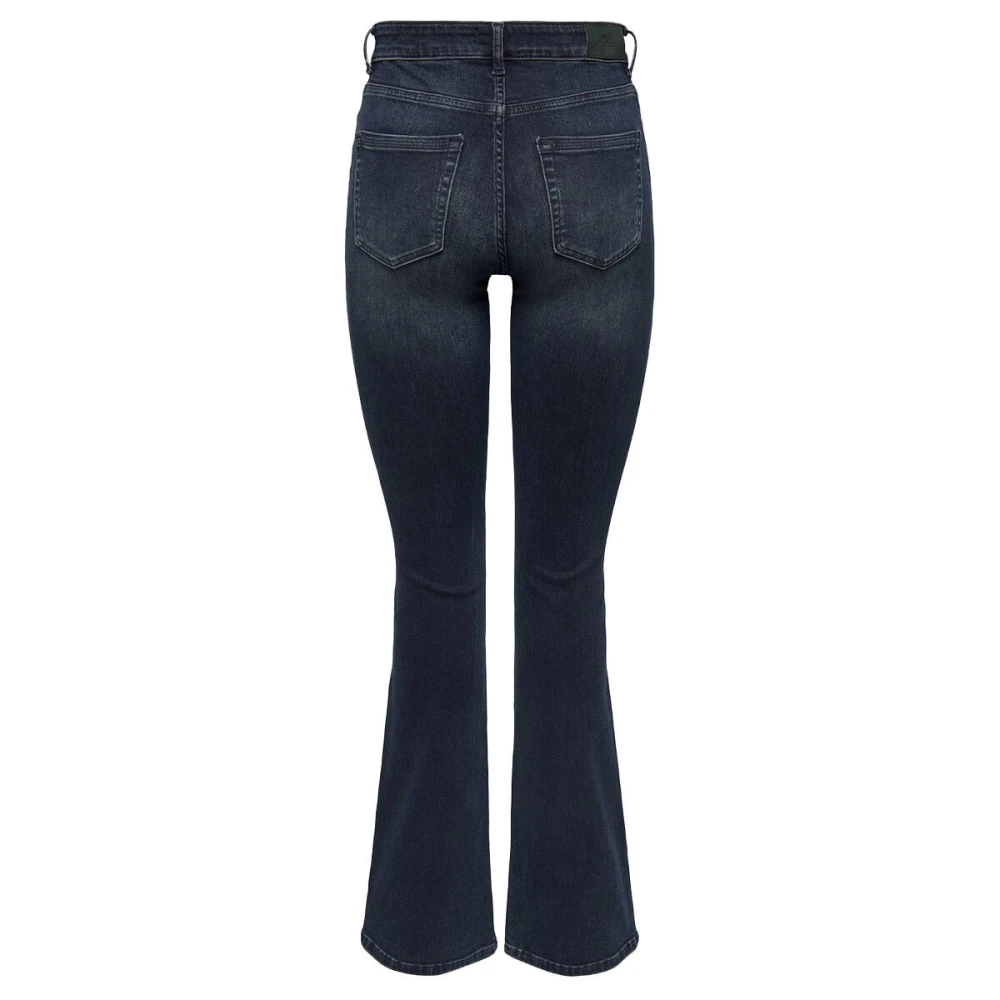 Only Mid Flared Denim Jeans Blue Dames