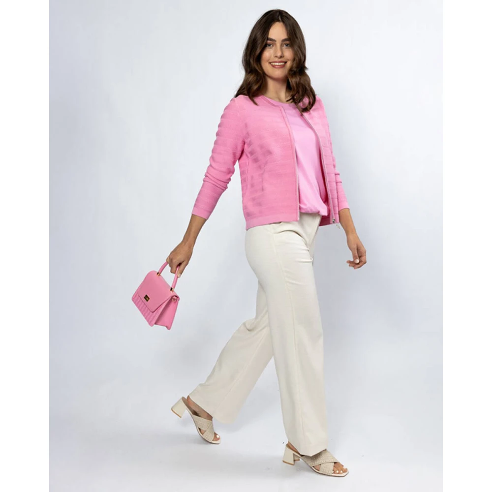 Roberto sarto O-Neck T-shirt Blouson Stijl Pink Dames