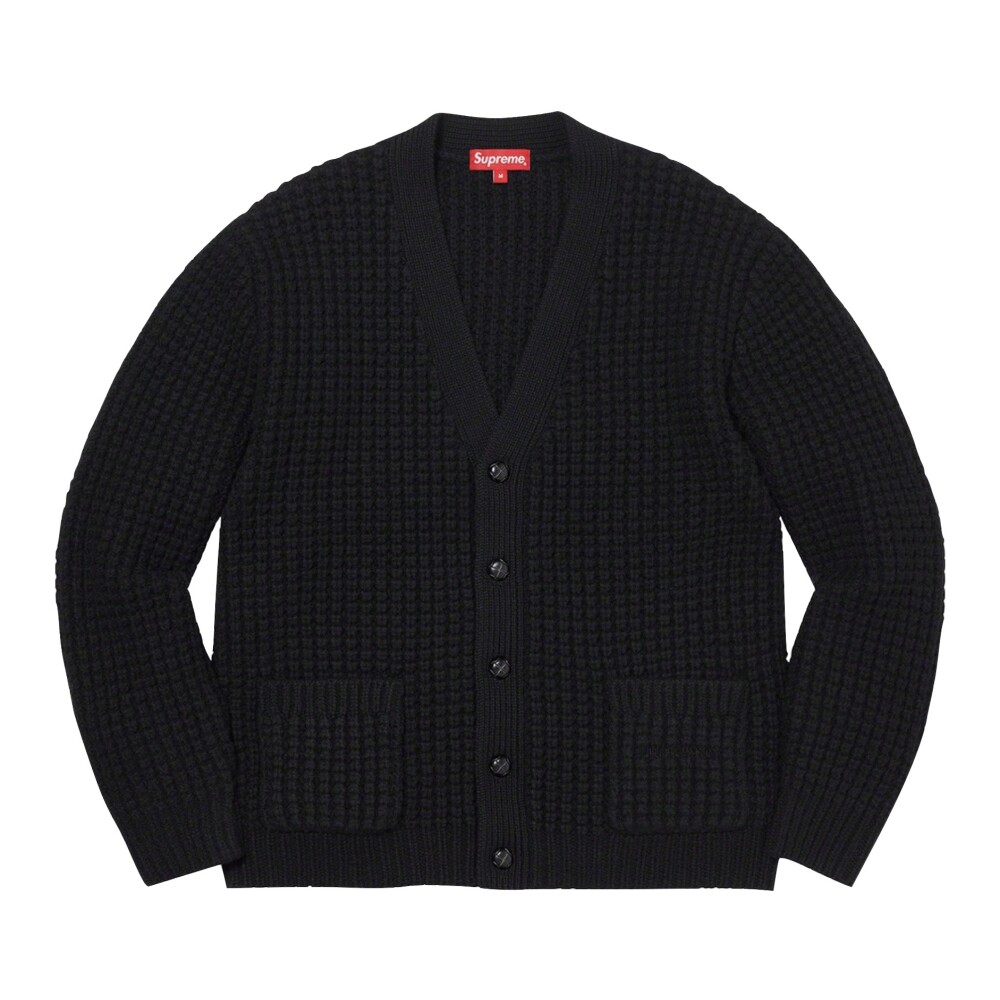 Black Waffle Knit Cardigan Limited Edition | Supreme | Cardigans | Miinto