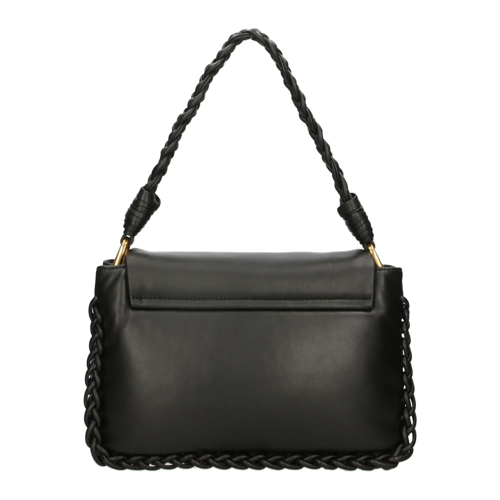La Carrie Zwarte Leren Handtas Klassieke Stijl Black Dames