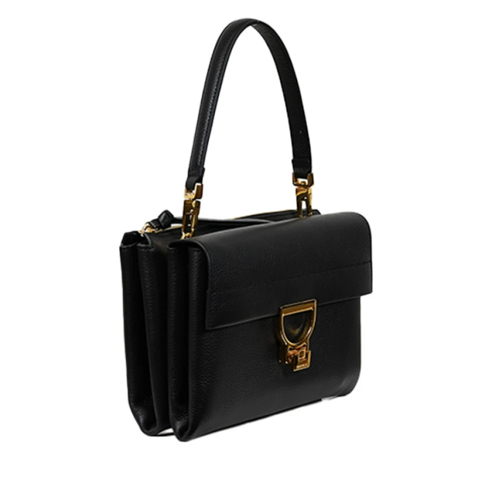 Coccinelle Zwarte Leren Schoudertas Black Dames