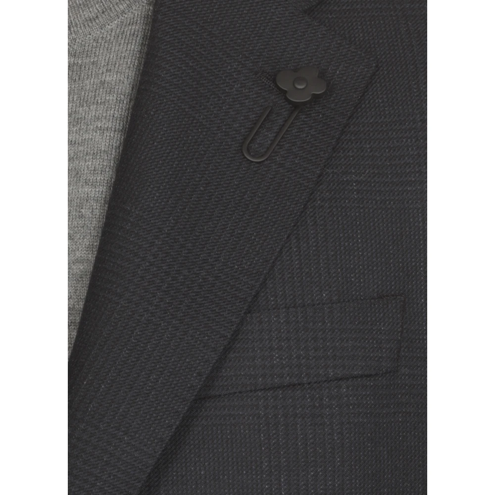 Lardini Blauw Wollen Pak met Iconische Pin Blue Heren