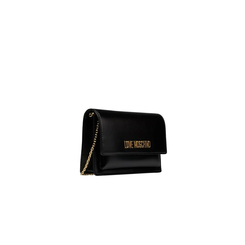 Love Moschino Zwarte Crossbody Tas met Ketting Black Dames