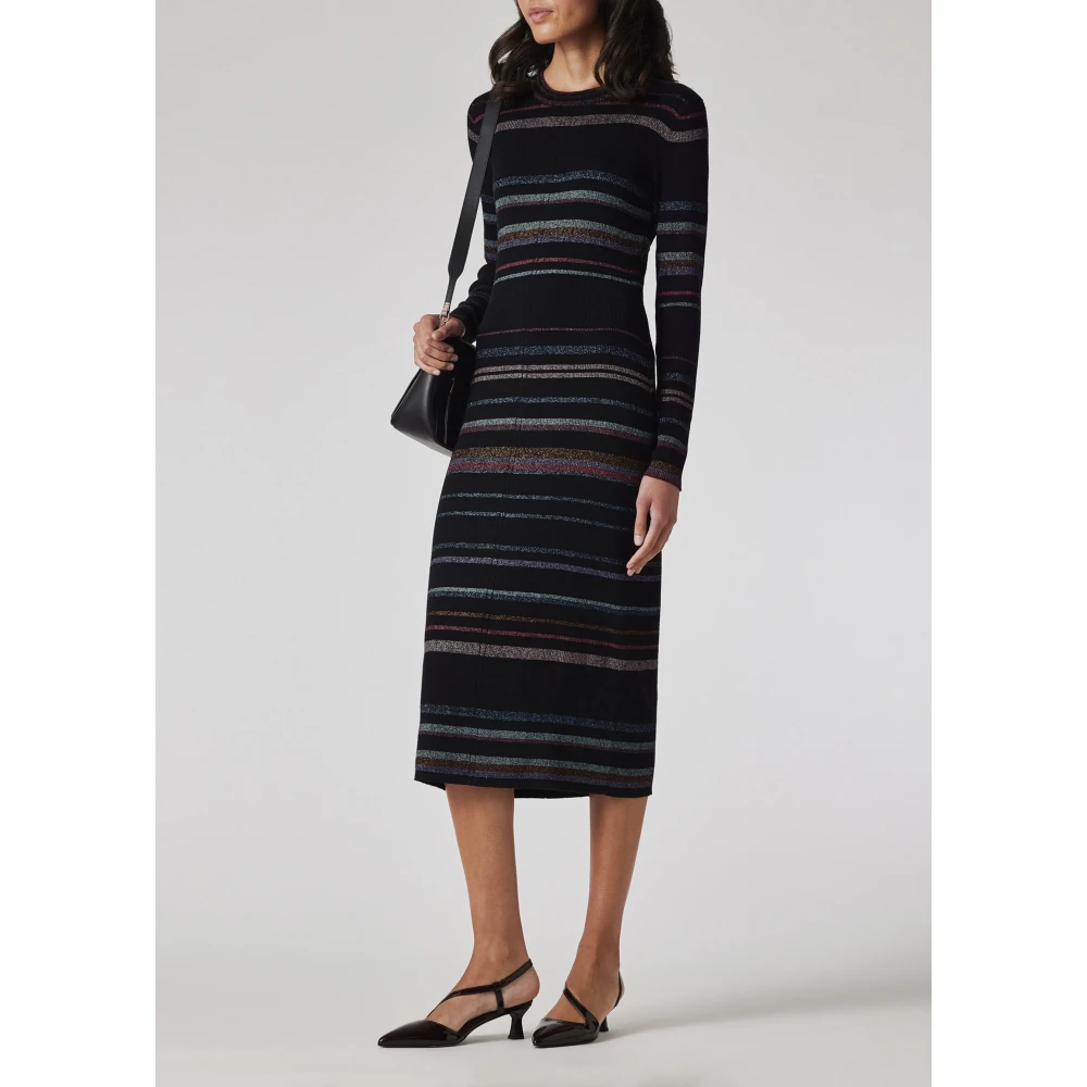 PS By Paul Smith Gebreide Jurk met Glitter Streep Detail Multicolor Dames