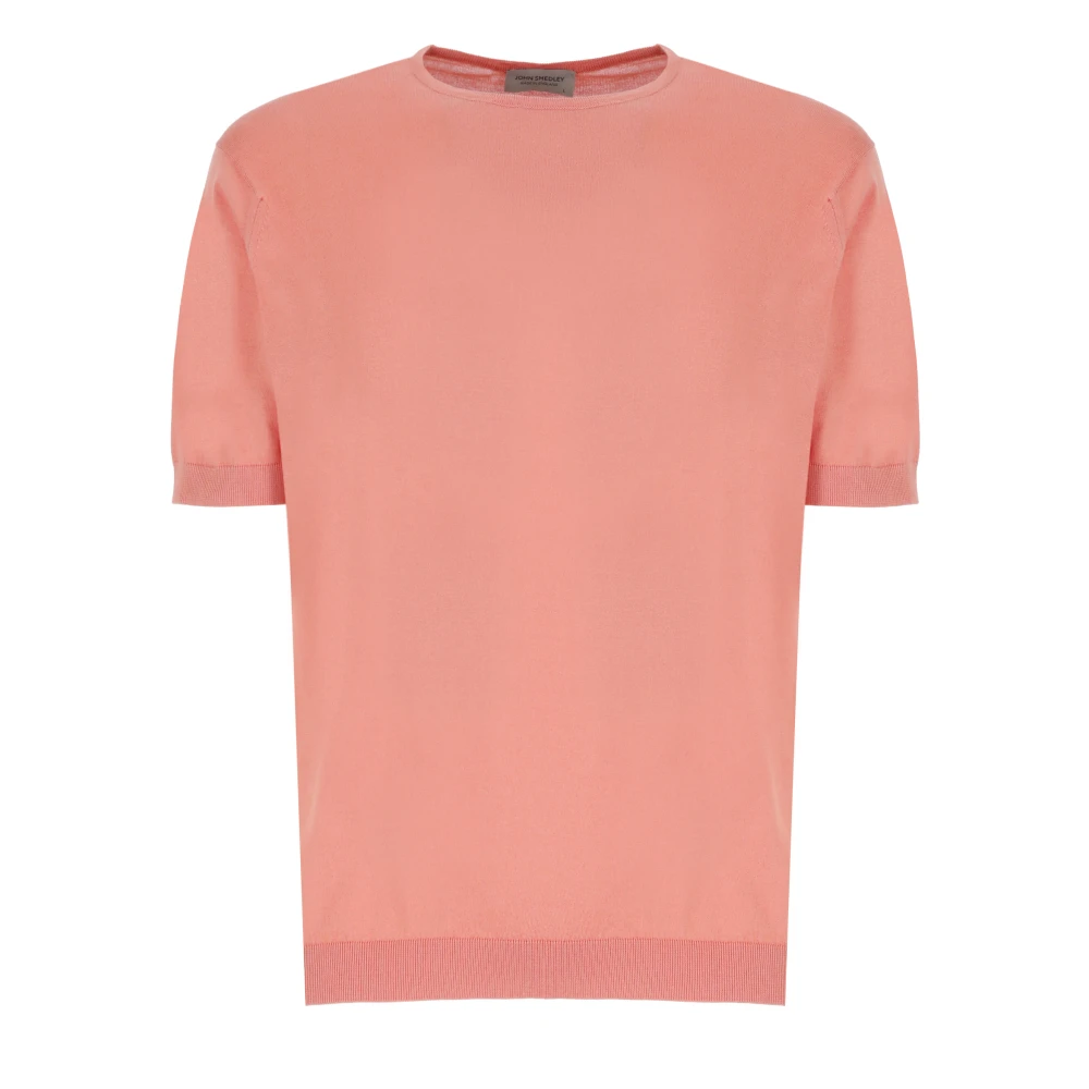 John Smedley Korallrosa Crew Neck T-shirt Pink, Herr