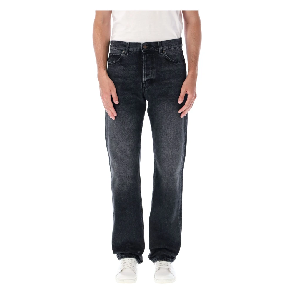 Haikure Zwart Gewassen Relaxed-Fit Blake Denim Jeans Black Heren