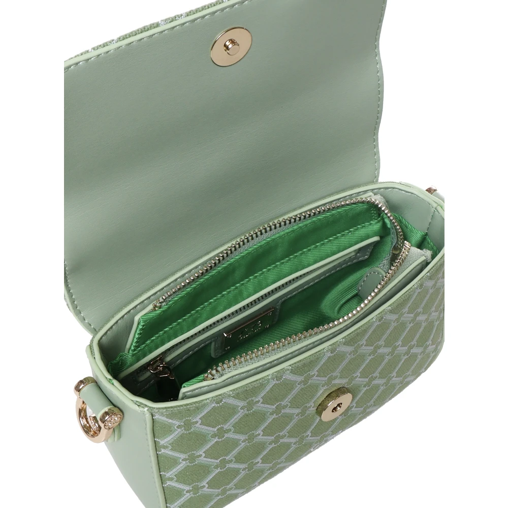 V73 Stijlvolle Sage Schoudertas met Slogan Green Dames
