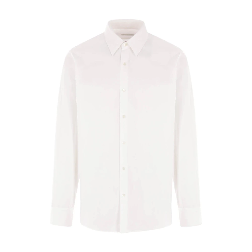 Dries Van Noten Witte Katoenen Popeline Overhemd White Heren