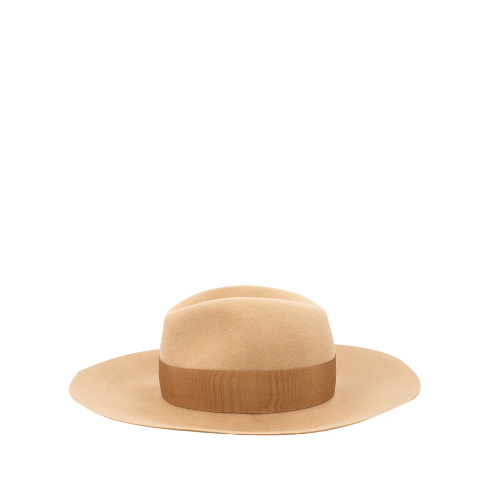 Borsalino Vilt Fedora Hoed Brown Dames