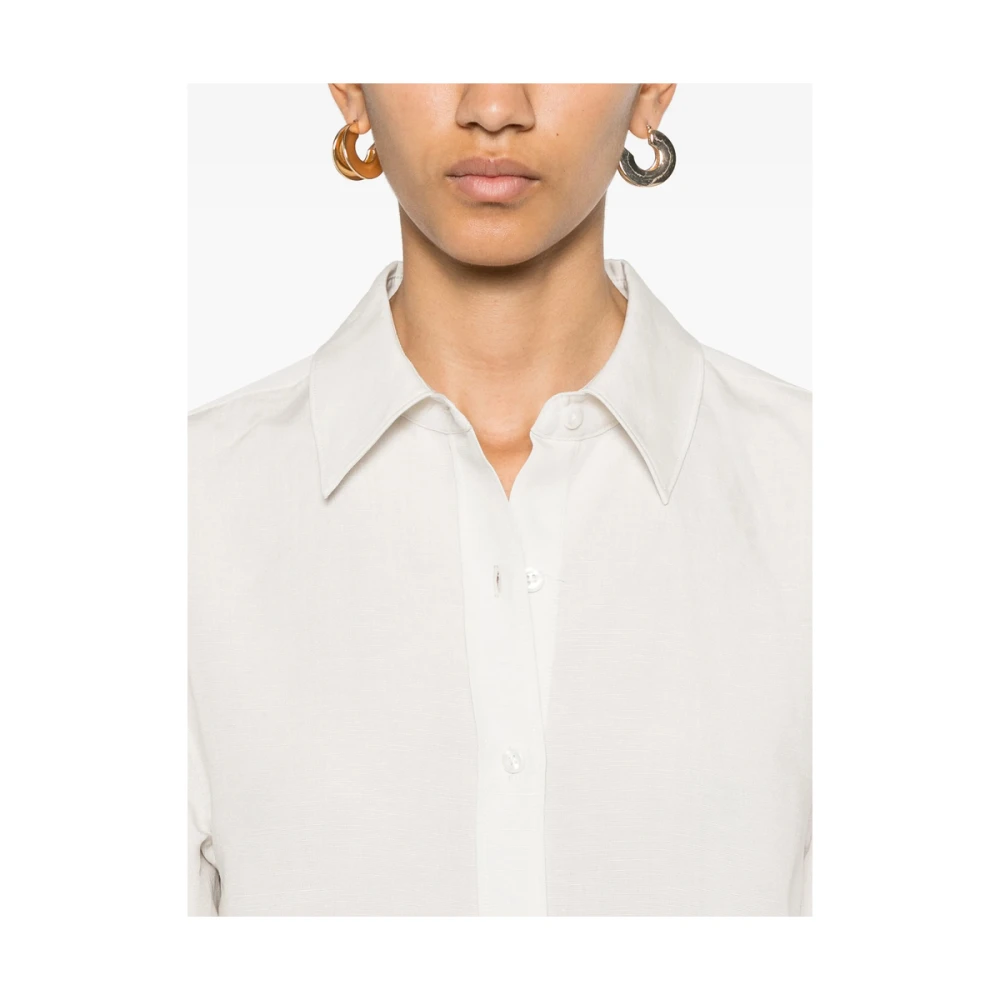 Calvin Klein Witte Knoopsluiting Klassieke Overhemd White Dames