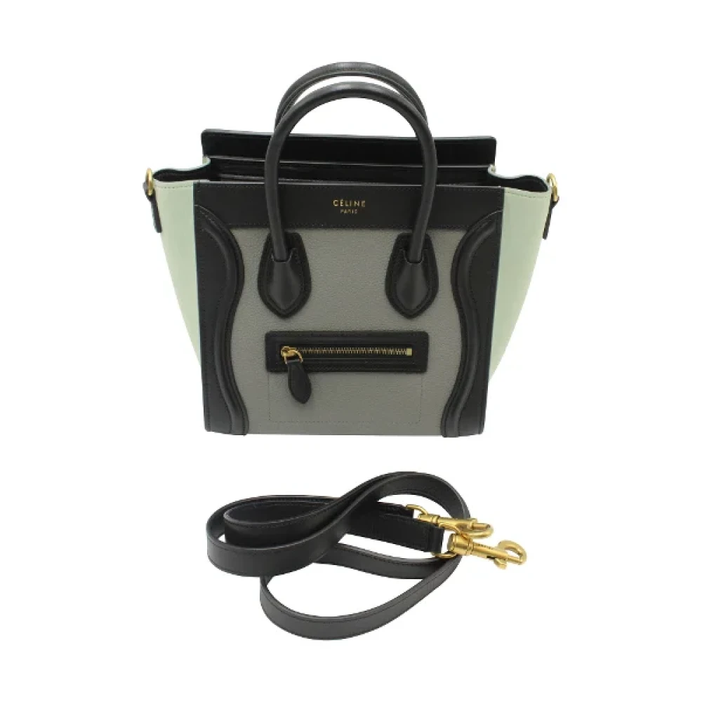 Celine Vintage Pre-owned Leather celine-bags Green Dames