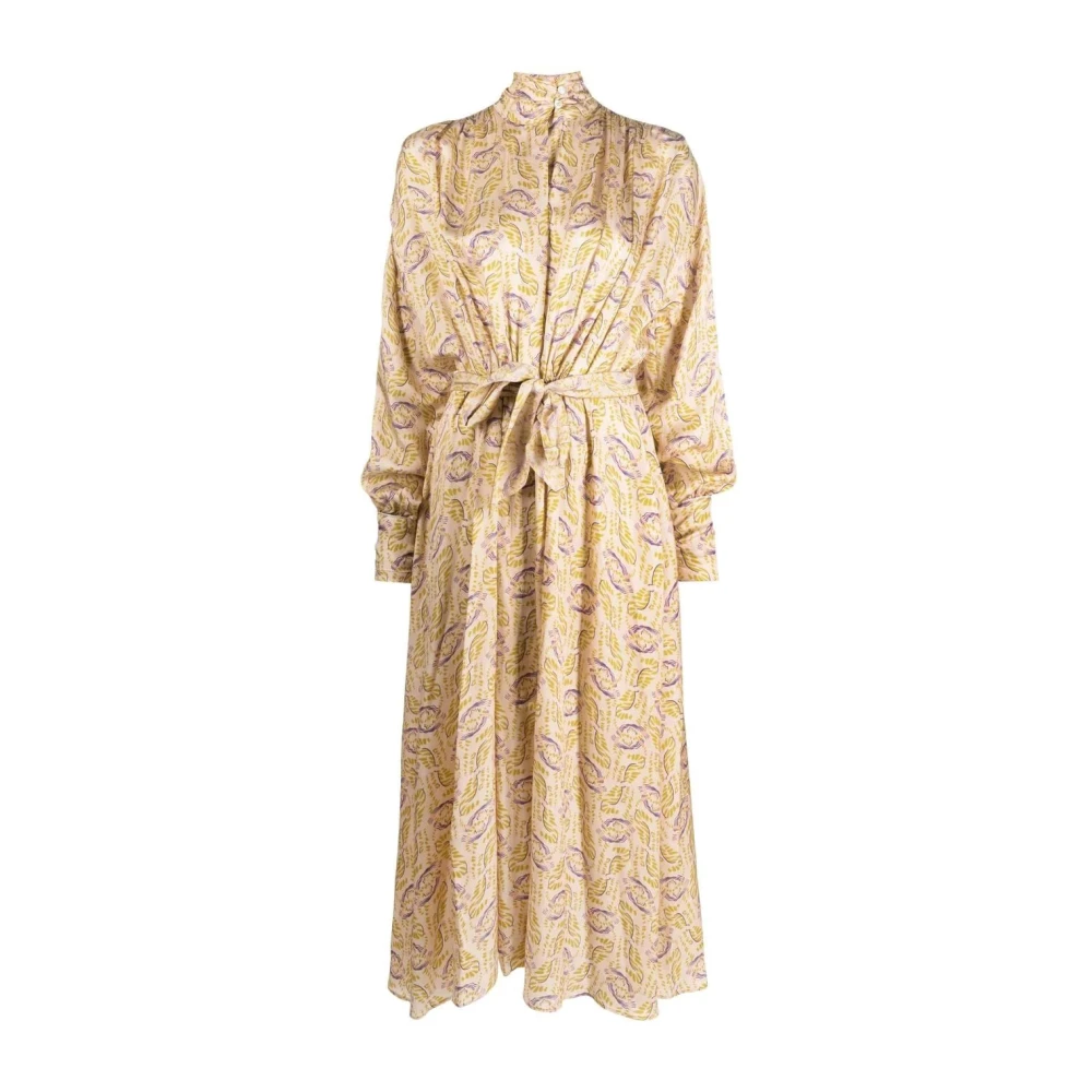 Forte Gele Maxi Jurk met Lua Print Yellow Dames