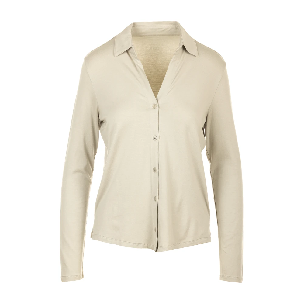 Majestic filatures Elegante Shirt voor Mannen en Vrouwen Beige Dames