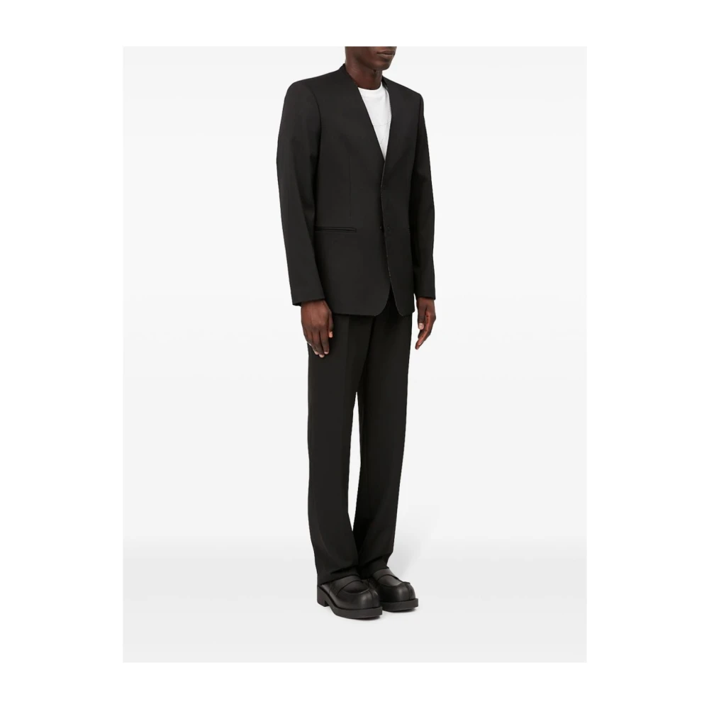 MM6 Maison Margiela Zwarte wollen blend enkelborst jas Black Heren