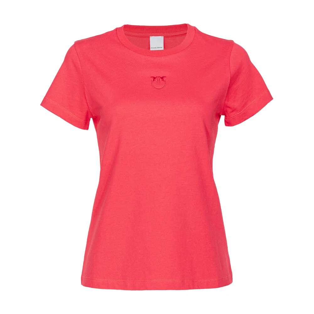 Pinko Red T-Shirts, Female, Xs, Casual Cotton T-Shirt