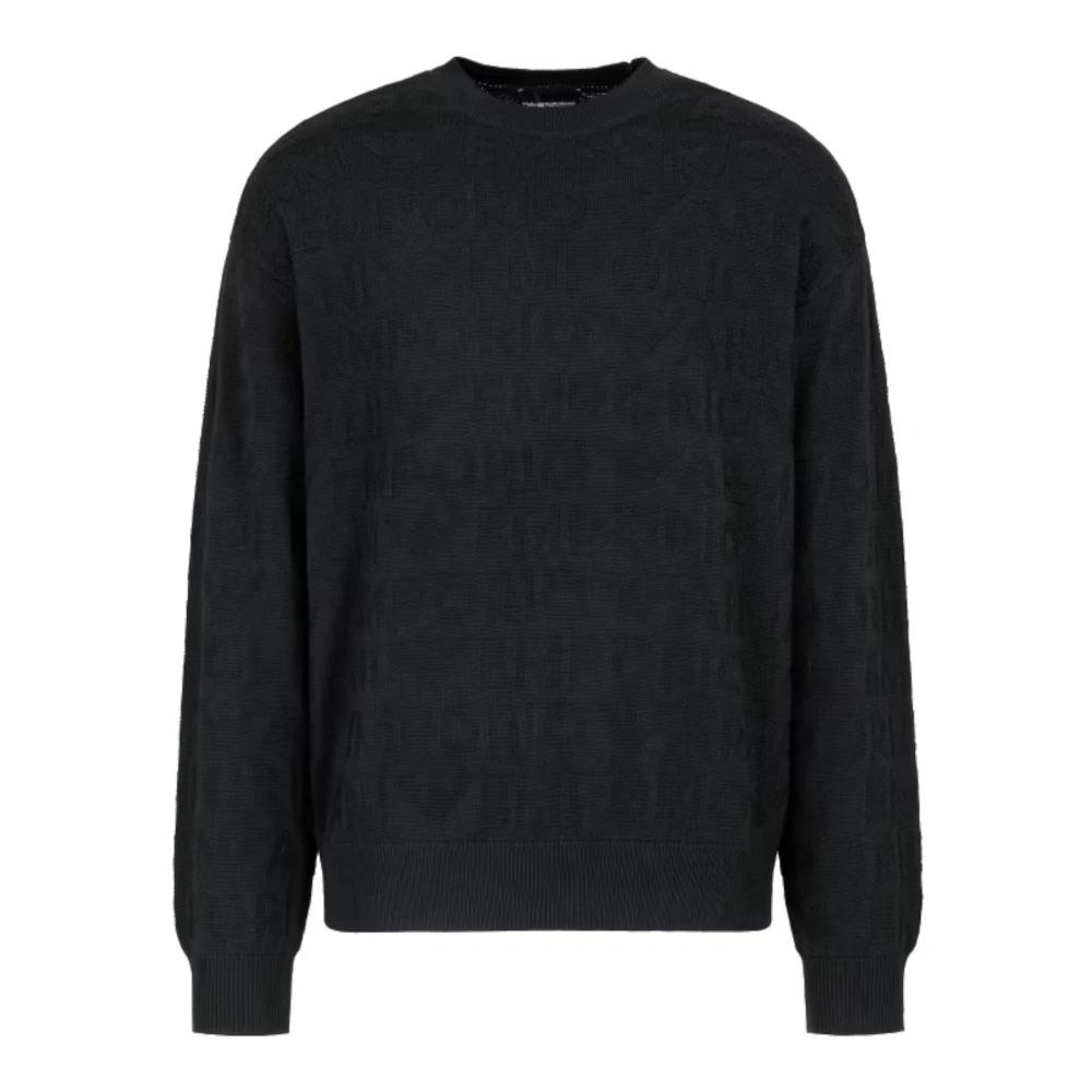 Emporio Armani Stijlvolle Pullover Trui voor Mannen Black Heren