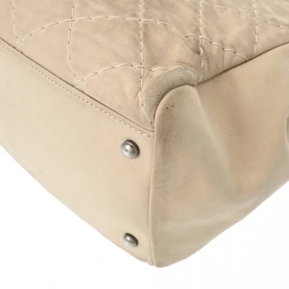 Chanel Vintage Pre-owned Leather totes Beige Dames