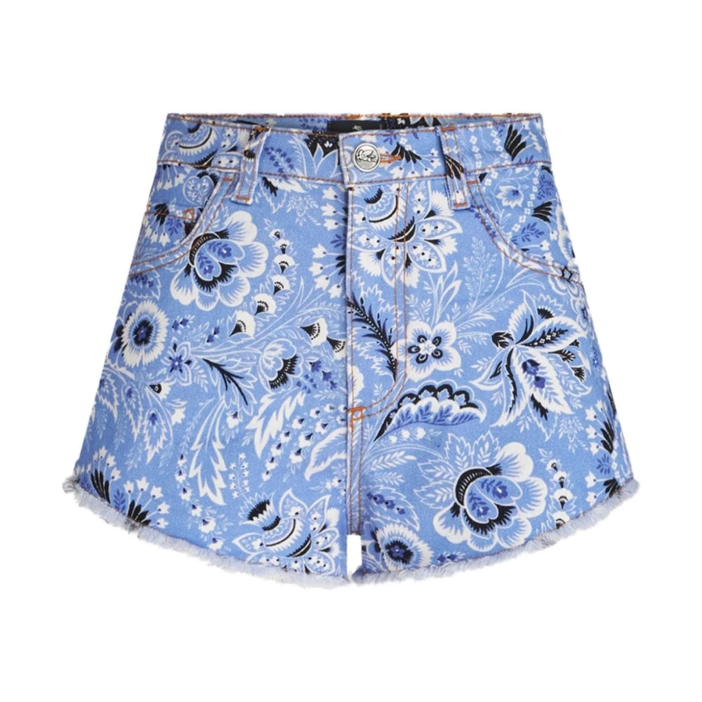 ETRO Blauwe Shorts met 3 5 cm Hak Blue Dames