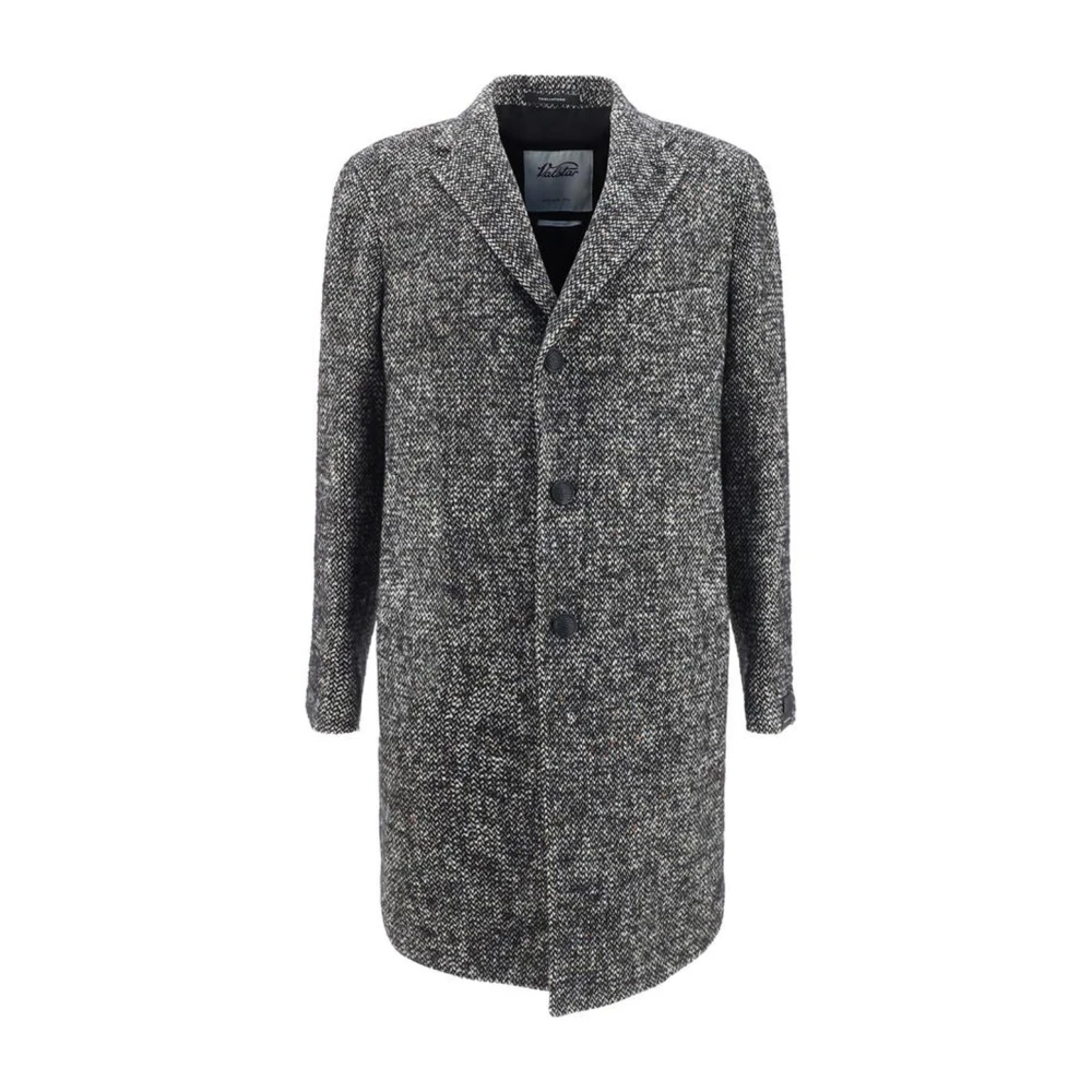 Tagliatore Klassieke katoenen jas met opgestikte zakken en knoopsluiting Gray Heren