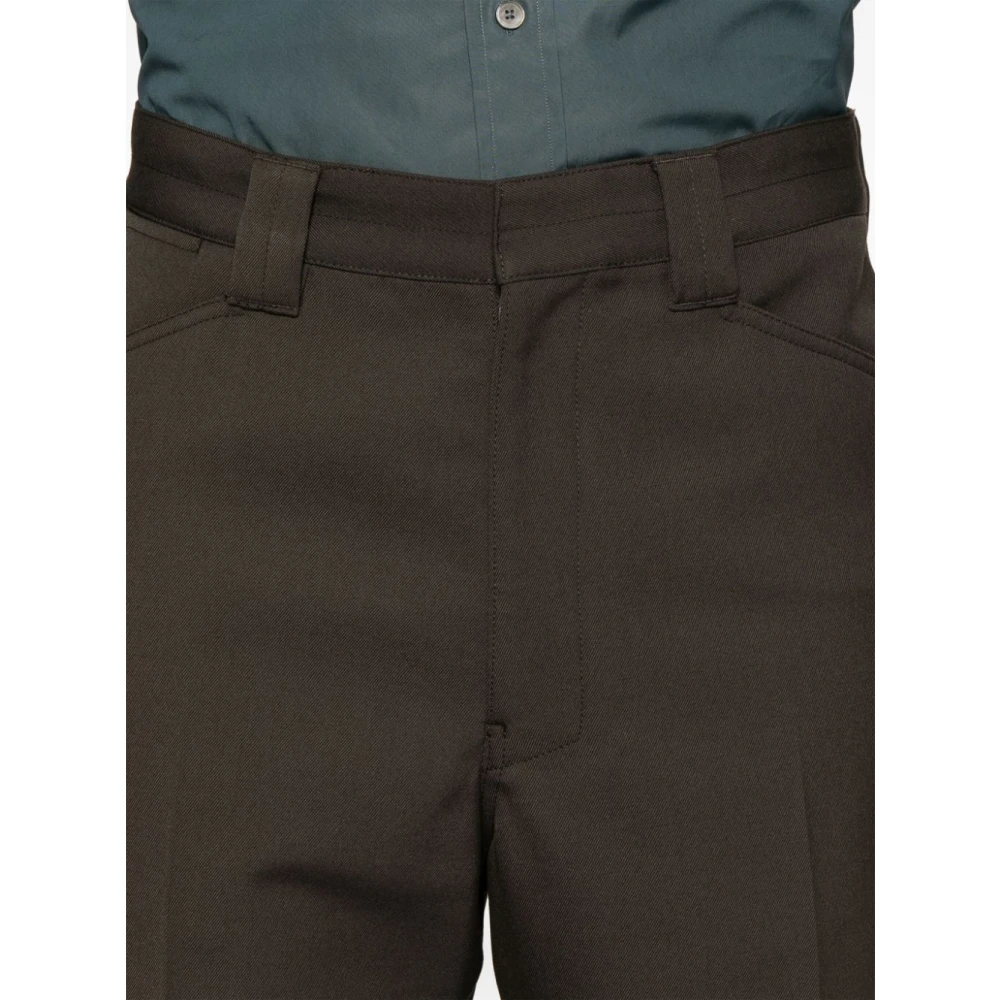 Lemaire Donkerbruine Straight Pants Brown Heren