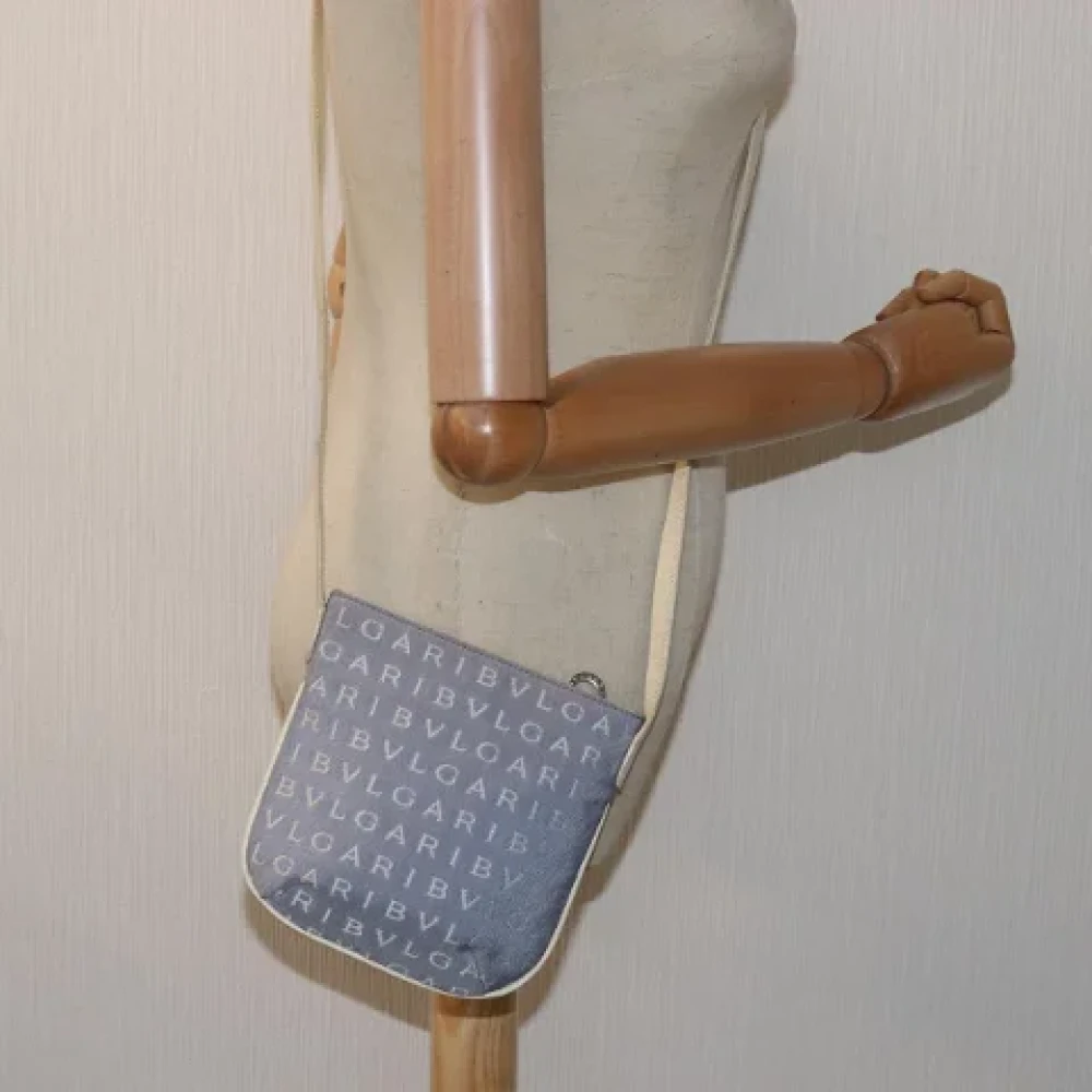 Bvlgari Vintage Pre-owned Canvas shoulder-bags Blue Dames