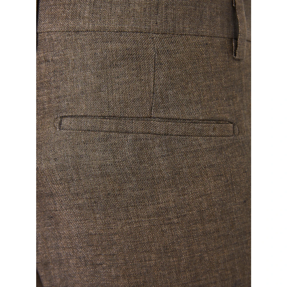 Barba Linnen broek met zakken Brown Heren