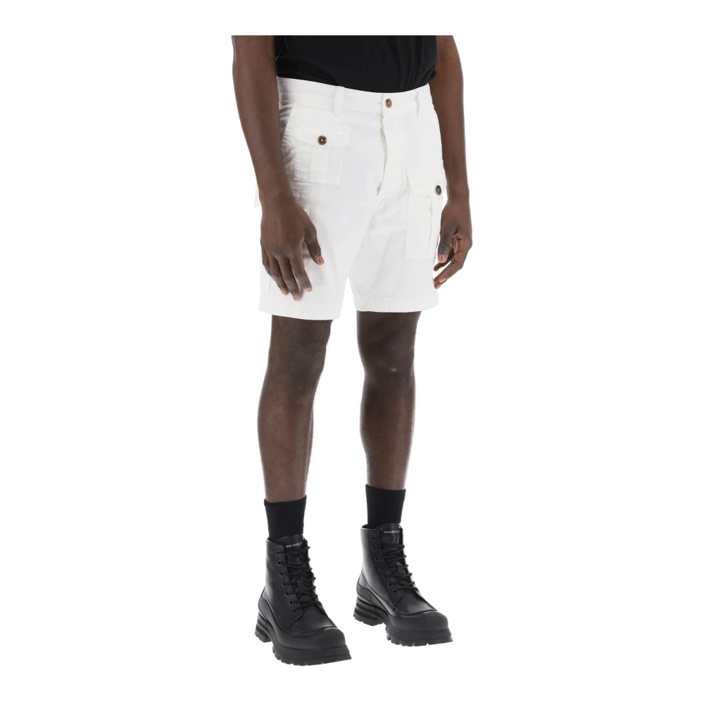 Dsquared2 Cargo Bermuda Shorts White Heren