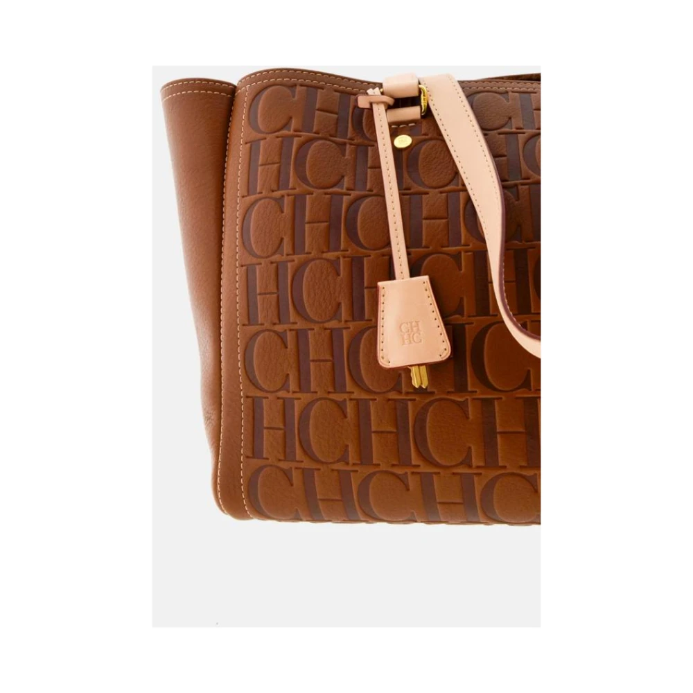 Carolina Herrera Vergrendelde hele dag Cognac Handtas Brown Dames