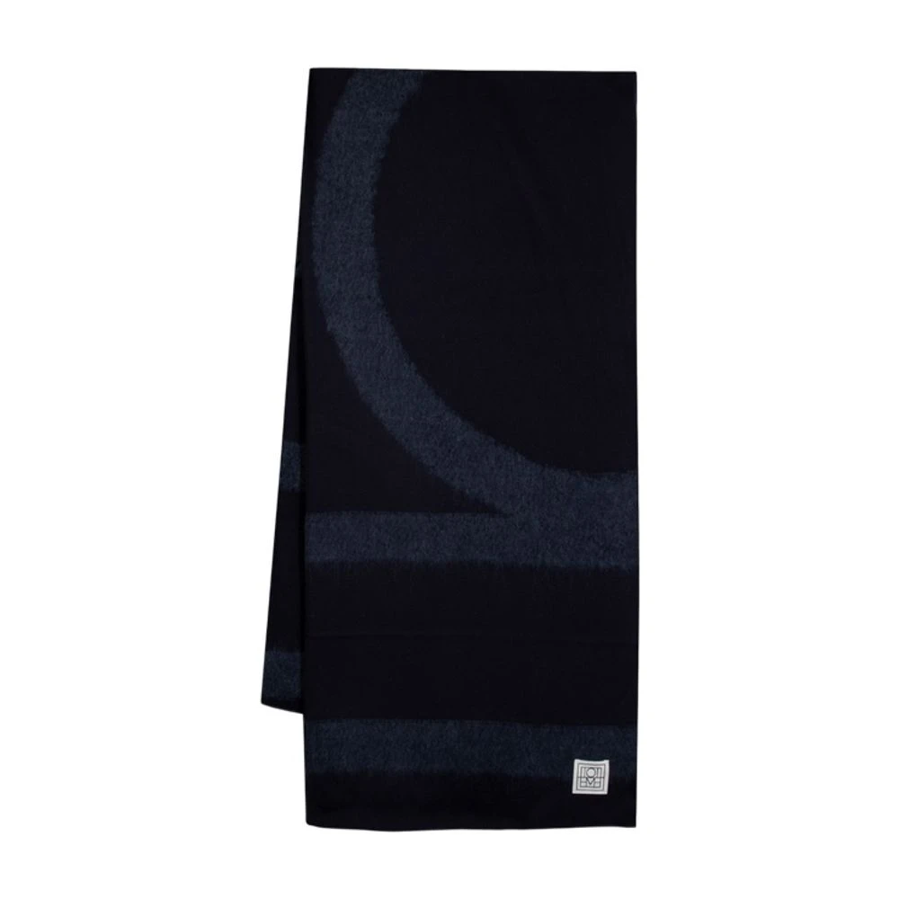 Totême Women's Blue Winter Scarves, One Size, Monogram Twill Scarf