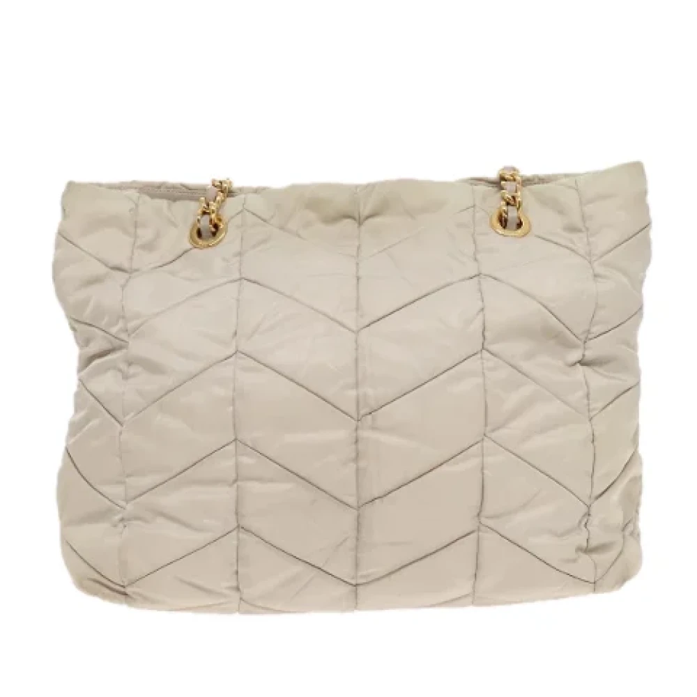 Prada Vintage Pre-owned Canvas prada-bags Beige Dames