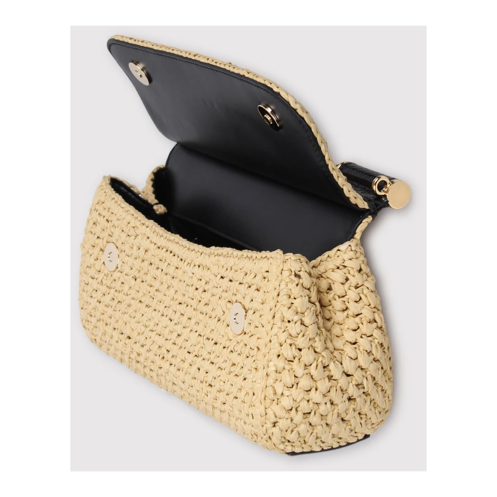 Dolce & Gabbana Raffia Crochet Sicily Handtas Brown Dames