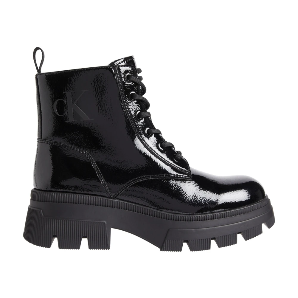Calvin Klein Jeans Women's Black Chunky Combat Laceup Boots