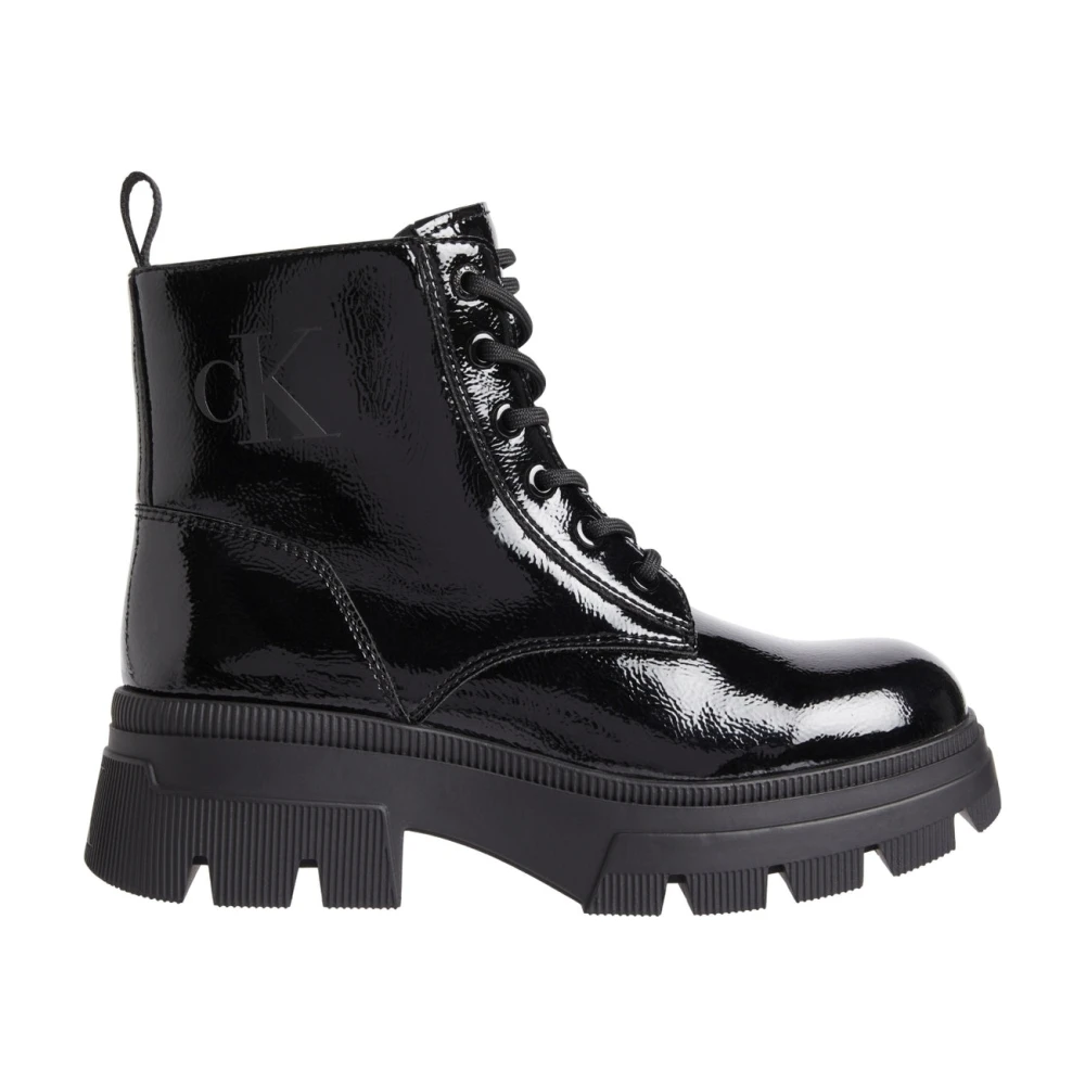 Calvin Klein Jeans Chunky Combat Laceup Boot Black, Dam