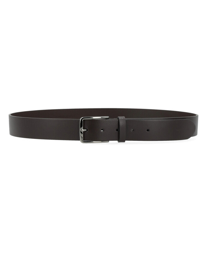 ceinture-plate-en-cuir-marron
