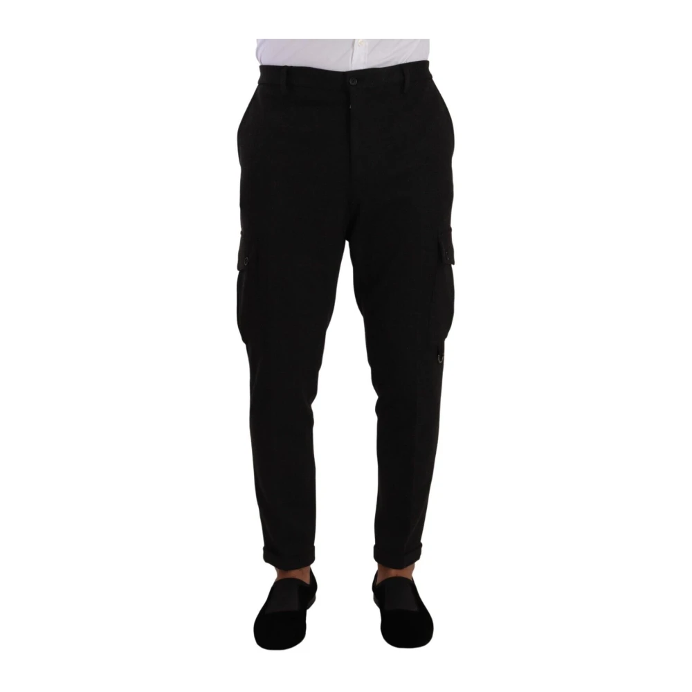 Dolce & Gabbana Men's Black Slim-Fit Trousers,, Cargo Skinny Trousers 2XL