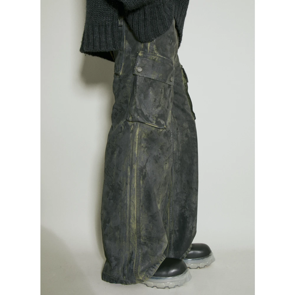 Guess Geverfde Combat Cargo Broek Green Heren