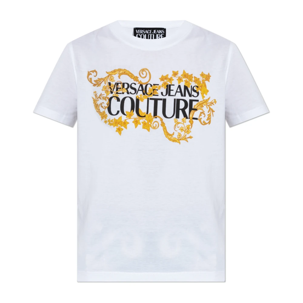 Versace Jeans Couture Witte T-shirts & Polo's voor vrouwen White Dames