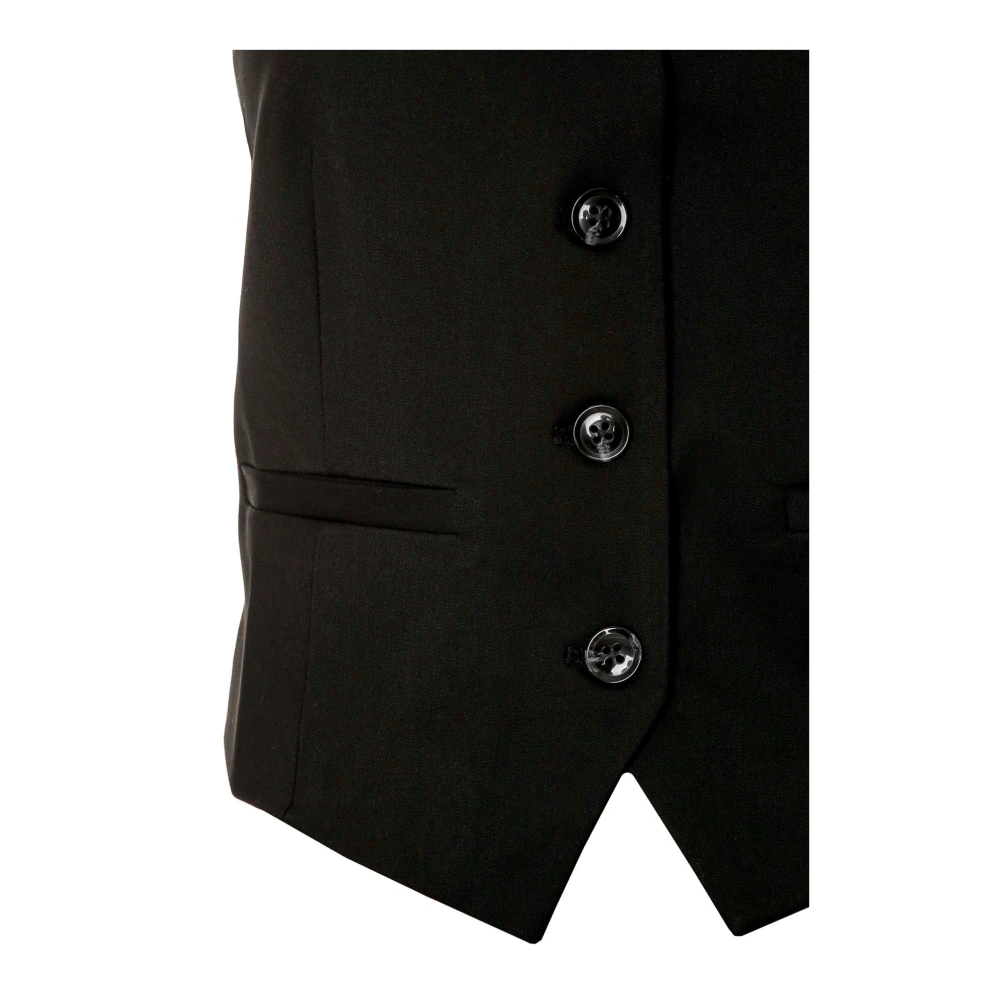 Samsøe Slim Fit Vest met V-Hals Black Dames