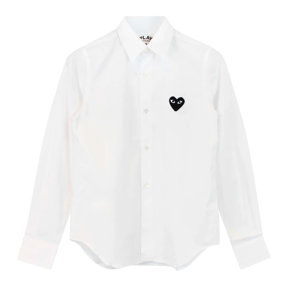 Comme des Garçons Play Hart Logo Wit Katoenen Shirt White Dames