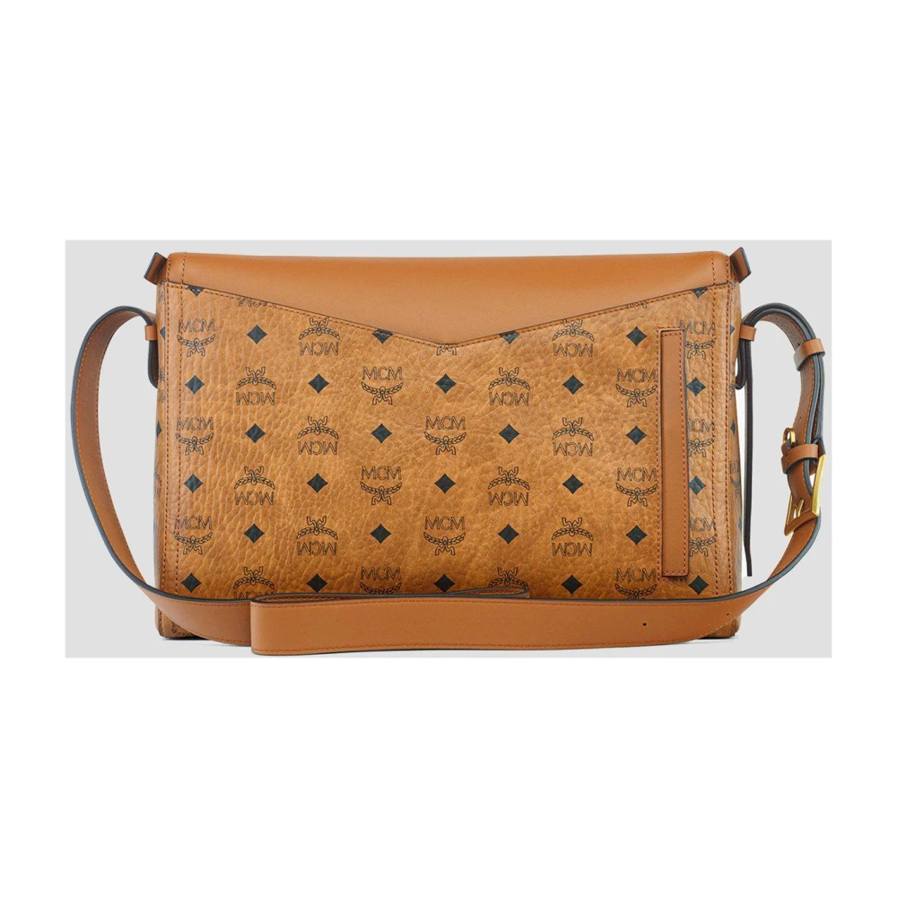 MCM Diamanten 3D Schoudertas in Visetos Leder Mix Brown Dames