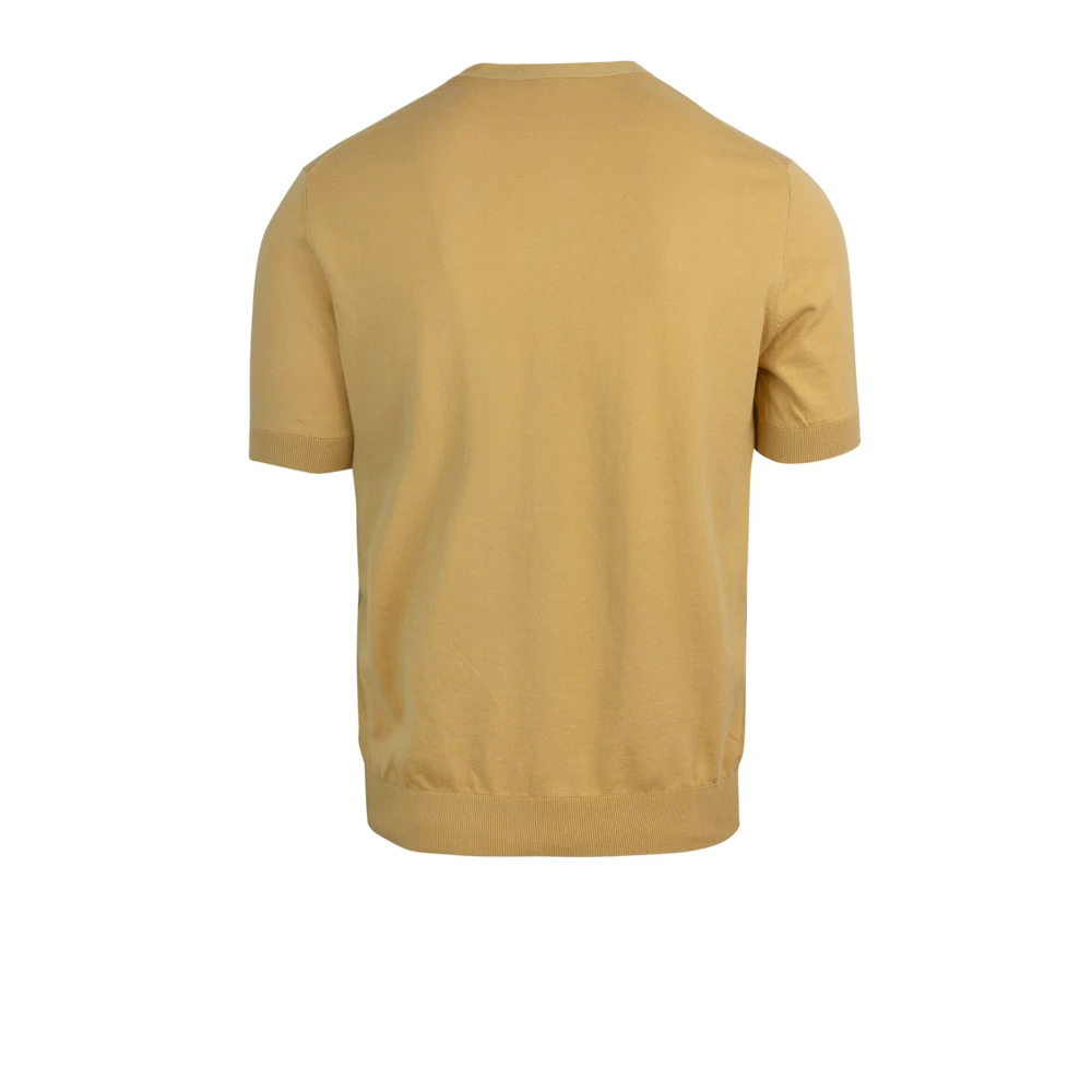 Paolo Pecora Katoenen Polo Shirt Regular Fit Geribbelde Halslijn Yellow Heren