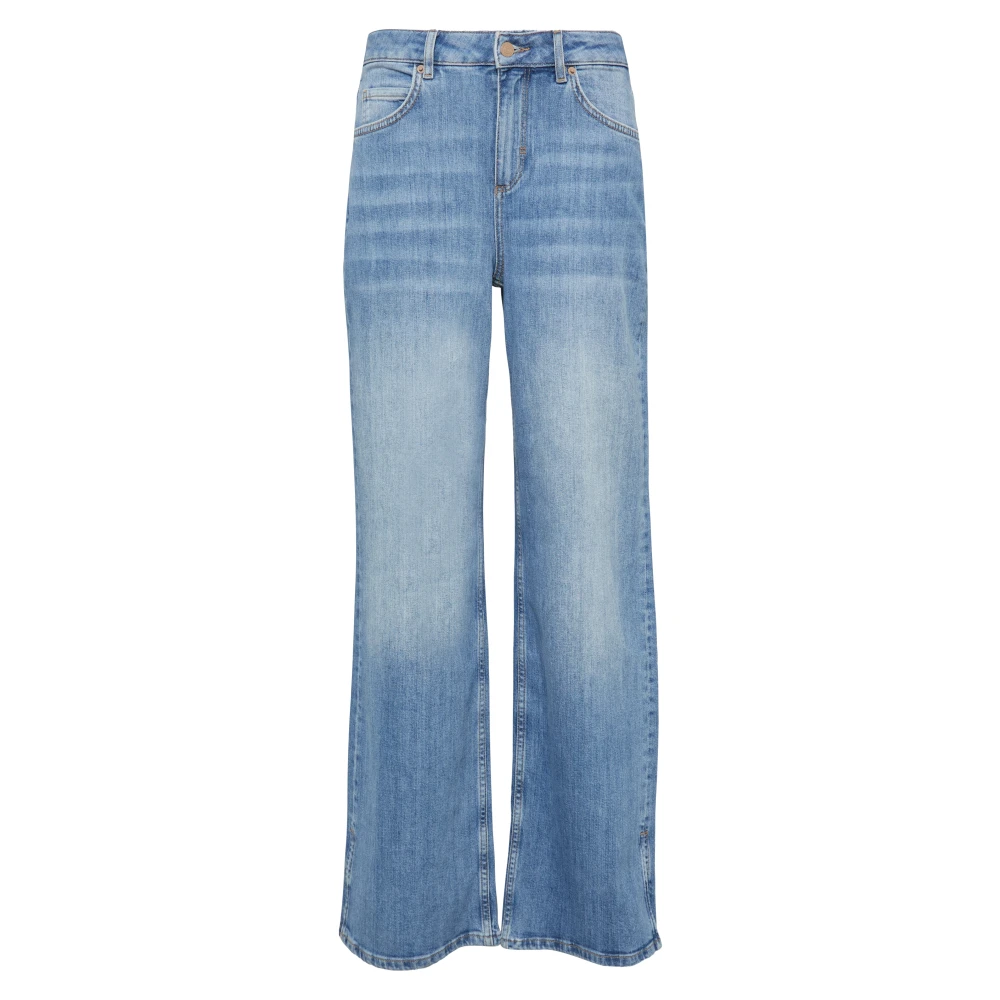 comma Wide-Leg Slit Hem Jeans Blue Dames